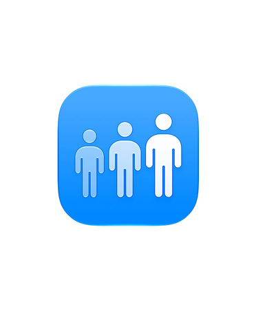 Insignia con los iconos de tres niños que crecen de izquierda a derecha para representar la capacidad de los padres de personalizar el acceso a las apps por edad.