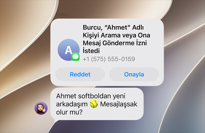 İletişim Sınırları özelliğini gösteren ekran.