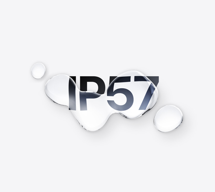Bulle d’eau, le texte indique : IP57