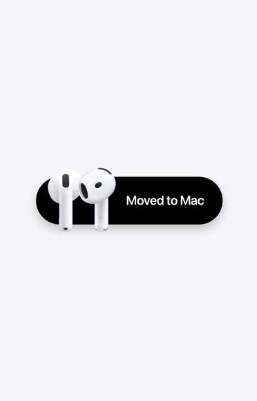 Auriculares AirPods 5 ao lado da mensagem "Agora ligados ao Mac"